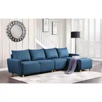 George Oliver Roberta 124" Wide Reversible Modular Sofa & Chaise