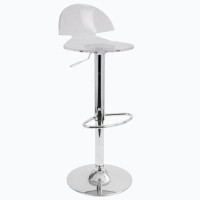 Wenty Venti Contemporary Adjustable Barstool With Swivel In Clear Acrylic By Lumisource