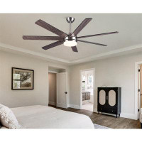 17 Stories Integrated Led Brushed Nickel Plywood Smart Ceiling Fan