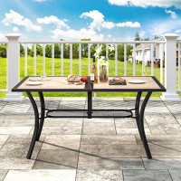 Lark Manor Marez Rectangular 59'' L x 37.8'' W Outdoor Dining Table