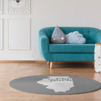 East Urban Home Chi Town Illinois Poly Chenille Gray Area Rug