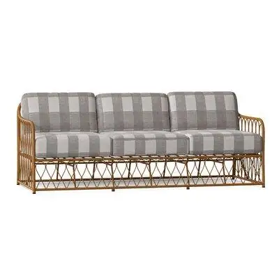 Woodard Cane 79.75" Wide Outdoor Patio Sofa with Cushions