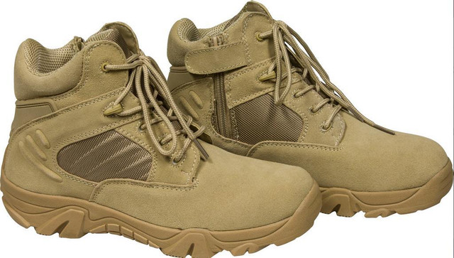 New MIL-SPEX SANDSTORM TACTICAL COMBAT BOOTS with SIDE ZIPPER - Coyote Brown in Men's Shoes