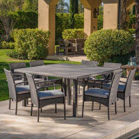Bayou Breeze Kondo Square 8 - Person 64" Long Dining Set with Cushions