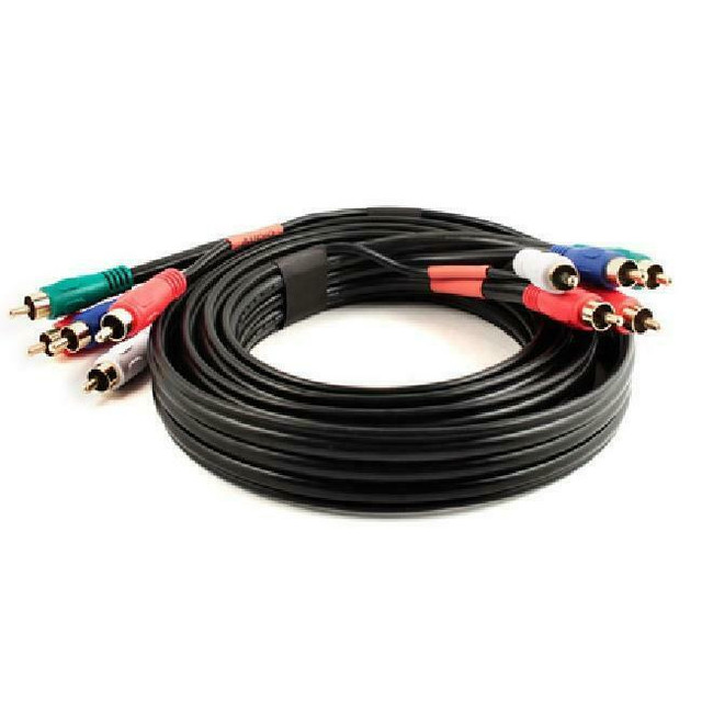 6 ft. 5-RCA (5-in-1) Component Video-Audio Coaxial Cable (RG-59 U) - Black in Video & TV Accessories