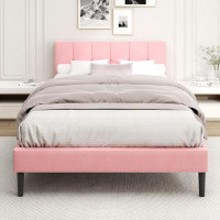 Ebern Designs Upholstered Tufted Low Profile Platform Bed Frame