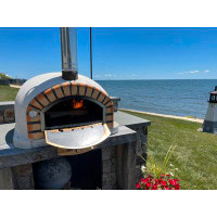 Authentic Pizza Ovens Traditional Brick Pizzaioli Wood Fire Pizza Oven in White