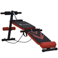 SIT UP BENCH, MULTIFUNCTIONAL UTILITY FITNESS EQUIPMENT, FOLDABLE ABDOMINAL TRAINING WORKOUT WITH ELASTIC ROPE, FOR HOME