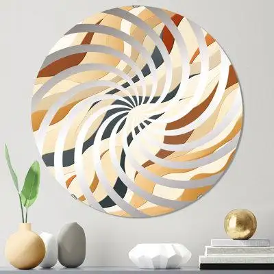 Design Art Driftwood Zen Tropical Pattern I - Vortex Decorative Mirror Circle