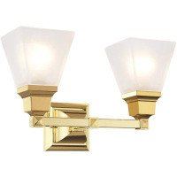 Rosdorf Park Mission Collection Antique Brass Bath Vanity Light With Satin Glass Shade By Lighting Lights