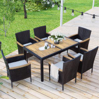 Red Barrel Studio 7-Piece Outdoor Patio Dining Set, Garden Dining Table And Chairs Set