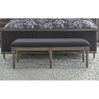 One Allium Way Dakoda Charcoal Grey Upholstered Bench
