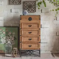 Loon Peak 21.65" Old wood colour Standard Solid Wood Accent Cabinet