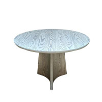 POWER HUT Medieval Round Art Retro Style Dining Table Home Simple Restaurant Wabi-Sabi Wind Solid Wood Round TableChair