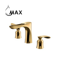 Two Handle Widespread Bathroom Faucet Gold Finish