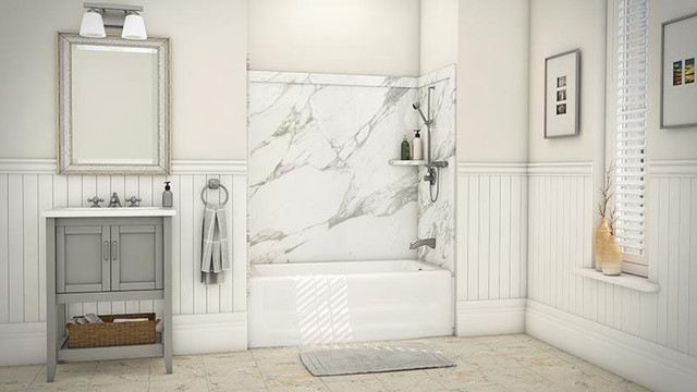 Calcutta Gold Shower Wall Surround 5mm - 6 Kit Sizes available ( 35 Colors and Styles Available ) **Includes Delivery in Plumbing, Sinks, Toilets & Showers - Image 4