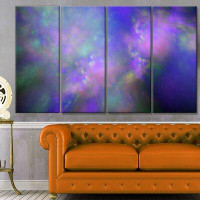 Design Art 'Perfect Purple Starry Sky' Painting Print Multi-Piece Image on Canvas