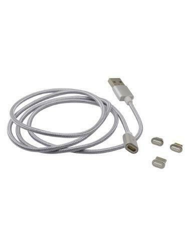 3 in 1 Magnetic Cable Micro USB + 8 Pin + Type C Fast Connect USB Cable - Silver in Cell Phone Accessories - Image 3
