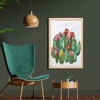 East Urban Home Ambesonne Cactus Wall Art With Frame, Saguaro Cask Hedge Hog Prickly Pear Opuntia Tropical Botany Garden