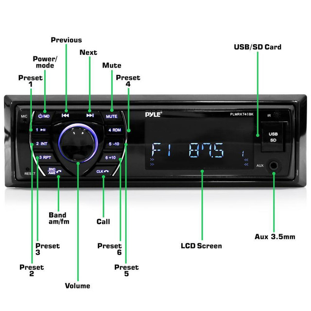 Pyle® PLMRKT46BK Bluetooth Marine Receiver Stereo and Speaker Kit in General Electronics - Image 2