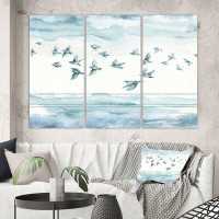 Made in Canada - East Urban Home Indigold Bird Cottage Family VII - 3 Piece Painting Print on Canvas