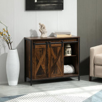 Side Cabinet 35.5"x13.5"x30" Rustic Brown