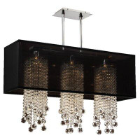 Everly Quinn Salerna 3 - Light Kitchen Island Linear Pendant with Crystal Accents
