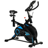 STATIONARY EXERCISE BIKE INDOOR CARDIO WORKOUT CYCLING BICYCLE W/ HEART PULSE SENSOR &amp; LCD MONITOR 28.6LB FLYWHEEL A