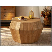MR 31.50" Octagonal Wooden American Retro Style Coffee Table WQLY322-W757P145273