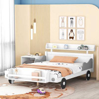 epoch Car-Shaped Platform Bed,Full Bed With Storage Shelf For Bedroom