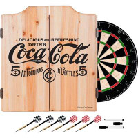 Trademark Global Coca Cola Dartboard and Cabinet Set