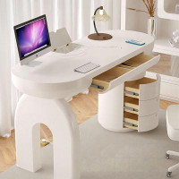 Recon Furniture 47.24"White oval solid wood desk