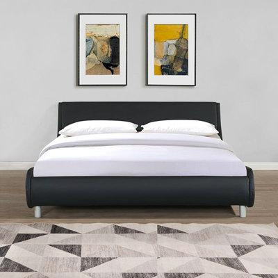 Orren Ellis Structure de lit tapissier en similicuir in Beds & Mattresses in Québec