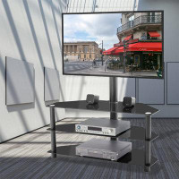 Ebern Designs Multi-Function TV Stand Height Adjustable Bracket Swivel 3-Tier-49.2" H x 43.3" W x 15.7" D