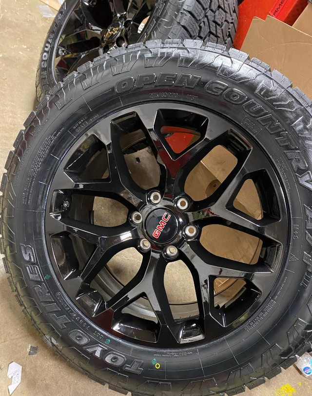 2023 GMC YukonSierra &amp; Chevy SilveradoTahoe black snowflake rims Toyo AT3 tires in Tires & Rims in Edmonton Area - Image 3