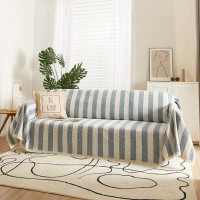 ASTER-FORM CORP Blue Striped Sofa Cover, Couch Cover, Couch Covers for 2-3 Cushion Couch