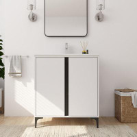 Ebern Designs Wytske 30'' Single Bathroom Vanity with Ceramic Top