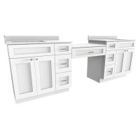 DISAR Disar 102'' Double Bathroom Vanity With Desk Dovetail Solid Wood Drawer With Carrara Quartz Top