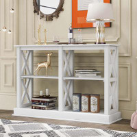 Breakwater Bay Console Table With 3-Tier Open Storage Spaces And “X” Legs, Narrow Sofa Entry Table For Living Room, Entr