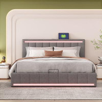 Latitude Run® Upholstered Platform Bed with Hydraulic Storage System