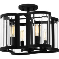 Wildon Home® Annalice 4-Light Matte Black Semi-Flush Mount Light