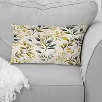 East Urban Home Tranquil Leaves I - Plants Printed Throw Pillow