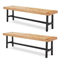 17 Stories Lulsgate Wooden Picnic Bench