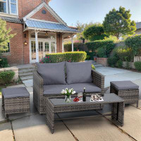 Ebern Designs 4 Piece Outdoor Patio Furniture Set