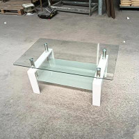 Wrought Studio Tempered Clear Glass Coffee Table
