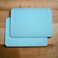 QINGDAOSAIBOSIFANGSHUIGONGCHENGYOUXIANGONGSI 2PCS Silicone Dish Drying Mat For Multiple Usage,Easy Clean,Eco-Friendly,He