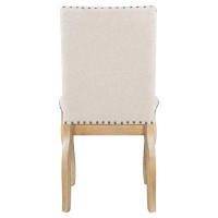 One Allium Way Set Of 4 Dining Chairs Wood Upholstered Fabirc Dining Room Chairs With Nailhead