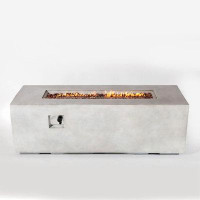Brayden Studio Bilyue 23.49" H x 69.95" W Magnesium Oxide Propane Outdoor Fire Pit Table with Lid