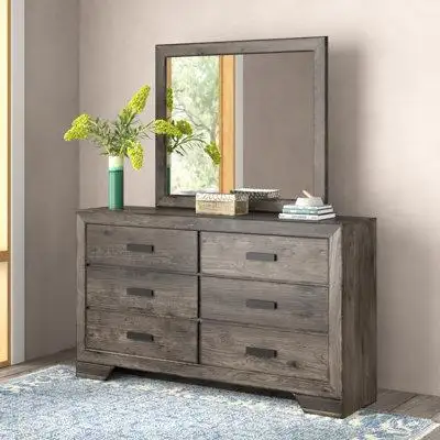 Mistana™ Katarina 6 Drawer Double Dresser with Mirror