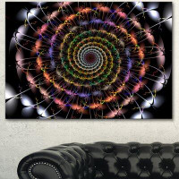 Design Art 'Multicolor Abstract Spiral Flower' Graphic Art on Wrapped Canvas